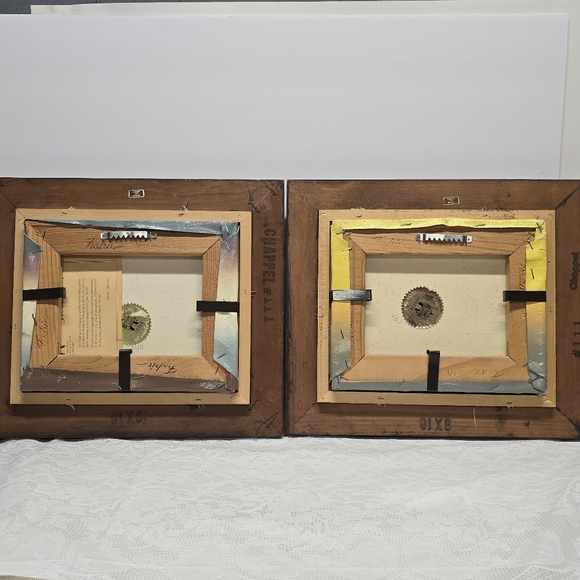 H Hargrove Original Oil Painting Set Lakehouse / Water Wheel Mill Vintage 1983 - Picture 5 of 14